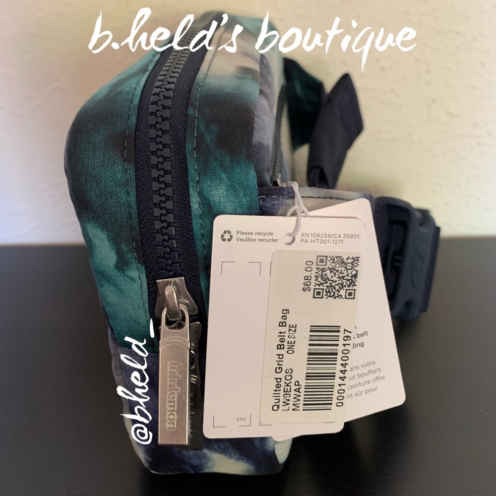 lululemon Quilted Grid Belt Bag in Meteor Wash Print Multi Blue Green OS New NWT - Picture 5 of 16